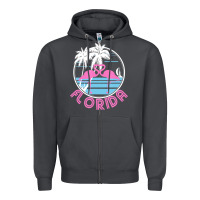 Smoke Hot Trend Florida Pink Flamingo Heart 80S Retro Vintage Style Zipper Hoodie - lanVoArt