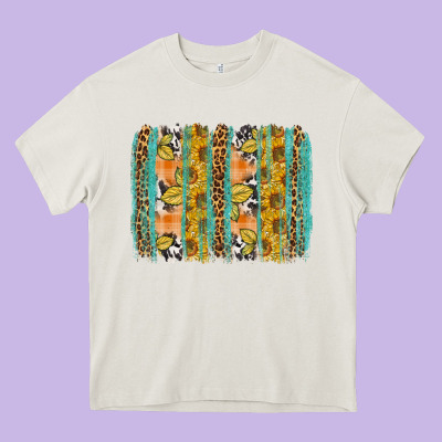 Fall Sunflower Brushstroke Heavy Core Tee Designed By Bundleandbundleshop