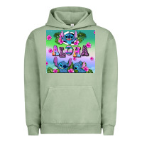 Pigment Oil Green aloha stitch Urban Hoodie - AdoDesignShop