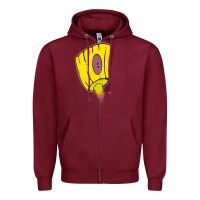 Burgundy Hot Trend Graffiti Spray Paint Tip Art Street Art Urban 80S 90S Hiphop Zipper Hoodie - lanVoArt