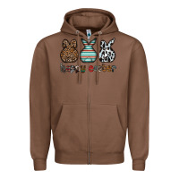 Chestnut Happy Easter Zipper Hoodie - CowhideDigitalArt