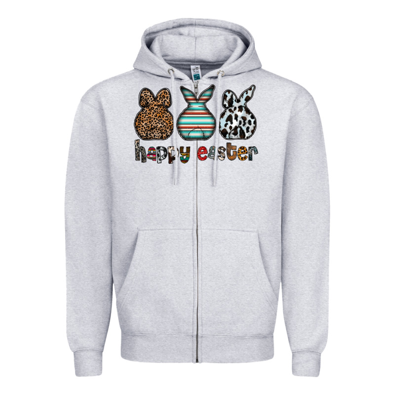 Happy Easter Zipper Hoodie by CowhideDigitalArt | Teevron