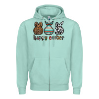 Seafoam Happy Easter Zipper Hoodie - CowhideDigitalArt