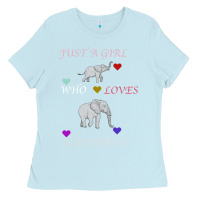Baby Blue Just A Girl Who Loves Elephants Ladies Tee - Bettercallsaul