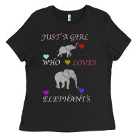 Black Just A Girl Who Loves Elephants Ladies Tee - Bettercallsaul