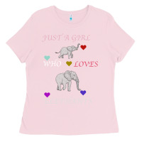 Bubblegum Pink Just A Girl Who Loves Elephants Ladies Tee - Bettercallsaul