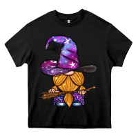 Black witch gnome with broom Heavy Core Tee - BundleAndBundleShop