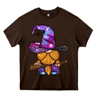 Witch Gnome With Broom Heavy Core Tee | Teevron
