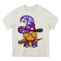 Cream witch gnome with broom Heavy Core Tee - BundleAndBundleShop