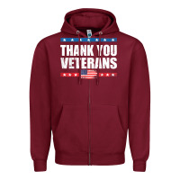 Burgundy Shirts For Veterans, Thank You Veterans Shirt Veterans Day Zipper Hoodie - lanVoArt