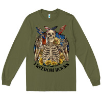 Army Green freedom rocks Long Sleeve Tee - CowGirlArtShop