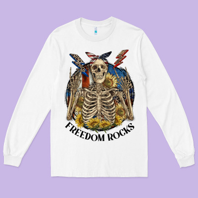 Freedom Rocks Long Sleeve Tee Designed By Cowgirlartshop