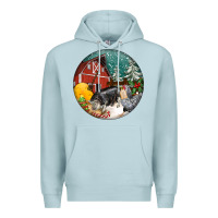 Blue Mist Christmas On The Farm Premium Hoodie - FaDigitalArtStudio