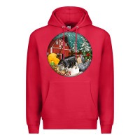 Cardinal Christmas On The Farm Premium Hoodie - FaDigitalArtStudio