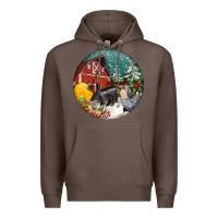 Coffee Christmas On The Farm Premium Hoodie - FaDigitalArtStudio