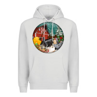 Dove Grey Christmas On The Farm Premium Hoodie - FaDigitalArtStudio