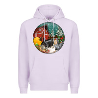 Lilac Christmas On The Farm Premium Hoodie - FaDigitalArtStudio