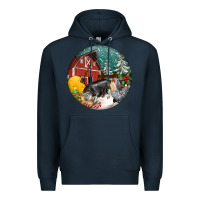 Navy Christmas On The Farm Premium Hoodie - FaDigitalArtStudio
