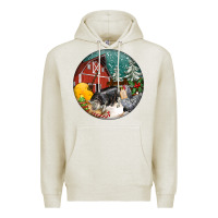 Oatmeal Heather Christmas On The Farm Premium Hoodie - FaDigitalArtStudio