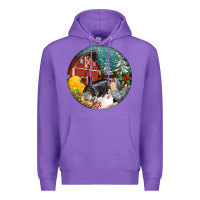 Purple Christmas On The Farm Premium Hoodie - FaDigitalArtStudio