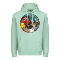Seafoam Christmas On The Farm Premium Hoodie - FaDigitalArtStudio