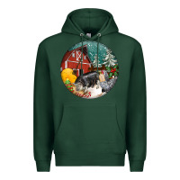 Sports Green Christmas On The Farm Premium Hoodie - FaDigitalArtStudio