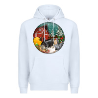 White Christmas On The Farm Premium Hoodie - FaDigitalArtStudio