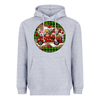 Heather Grey christmas gnomes truck Heavyweight Hoodie - Artiststas