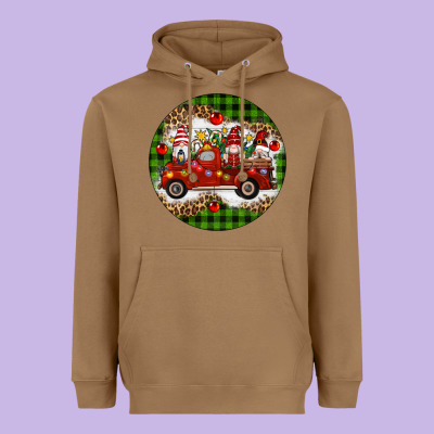 Christmas Gnomes Truck Heavyweight Hoodie Designed By Artiststas