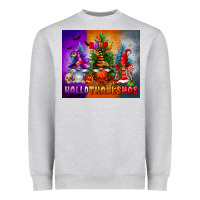 Heather Grey happy hallothanksmas Heavyweight Sweatshirt - FaDigitalArtStudio