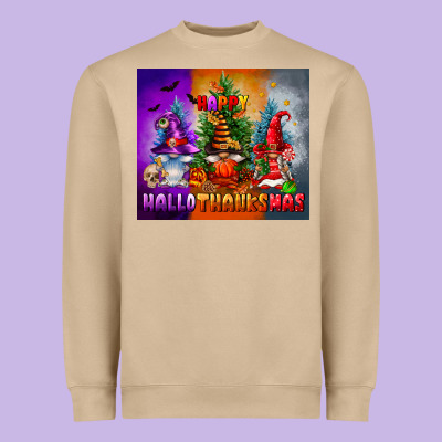 Happy Hallothanksmas Heavyweight Sweatshirt Designed By Fadigitalartstudio