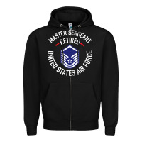 Black Limited Edition Master Sergeant Retired Air Force Military Retiremen Zipper Hoodie - lanVoArt