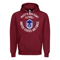 Burgundy Limited Edition Master Sergeant Retired Air Force Military Retiremen Zipper Hoodie - lanVoArt