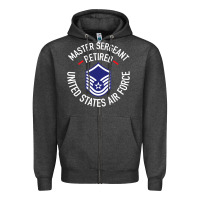 Charcoal Heather Limited Edition Master Sergeant Retired Air Force Military Retiremen Zipper Hoodie - lanVoArt