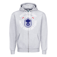 Heather Grey Limited Edition Master Sergeant Retired Air Force Military Retiremen Zipper Hoodie - lanVoArt
