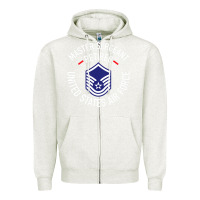 Oatmeal Heather Limited Edition Master Sergeant Retired Air Force Military Retiremen Zipper Hoodie - lanVoArt