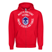Red Limited Edition Master Sergeant Retired Air Force Military Retiremen Zipper Hoodie - lanVoArt