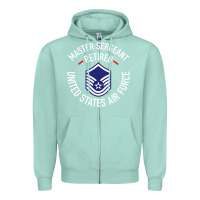 Seafoam Limited Edition Master Sergeant Retired Air Force Military Retiremen Zipper Hoodie - lanVoArt