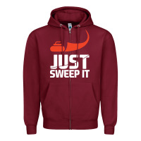 Burgundy just sweep it! funny curling sports gift hoodie Zipper Hoodie - lanVoArt