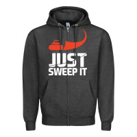 Charcoal Heather just sweep it! funny curling sports gift hoodie Zipper Hoodie - lanVoArt