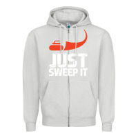 Dove Grey just sweep it! funny curling sports gift hoodie Zipper Hoodie - lanVoArt
