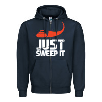 Navy just sweep it! funny curling sports gift hoodie Zipper Hoodie - lanVoArt