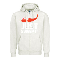 Oatmeal Heather just sweep it! funny curling sports gift hoodie Zipper Hoodie - lanVoArt