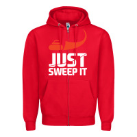 Red just sweep it! funny curling sports gift hoodie Zipper Hoodie - lanVoArt