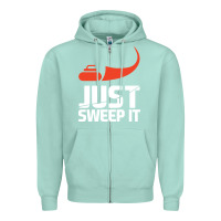 Seafoam just sweep it! funny curling sports gift hoodie Zipper Hoodie - lanVoArt