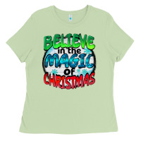 Believe In The Magic Of Christmas Ladies Tee | Teevron
