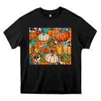 Black fall pumpkin tumbler Heavy Core Tee - BundleAndBundleShop