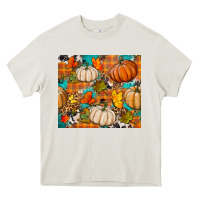 Cream fall pumpkin tumbler Heavy Core Tee - BundleAndBundleShop