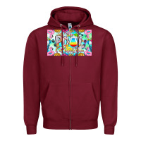 Burgundy The Pool Is My Happy Place Zipper Hoodie - CowhideDigitalArt