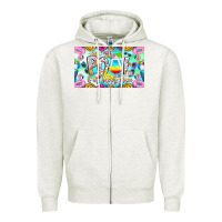 Oatmeal Heather The Pool Is My Happy Place Zipper Hoodie - CowhideDigitalArt